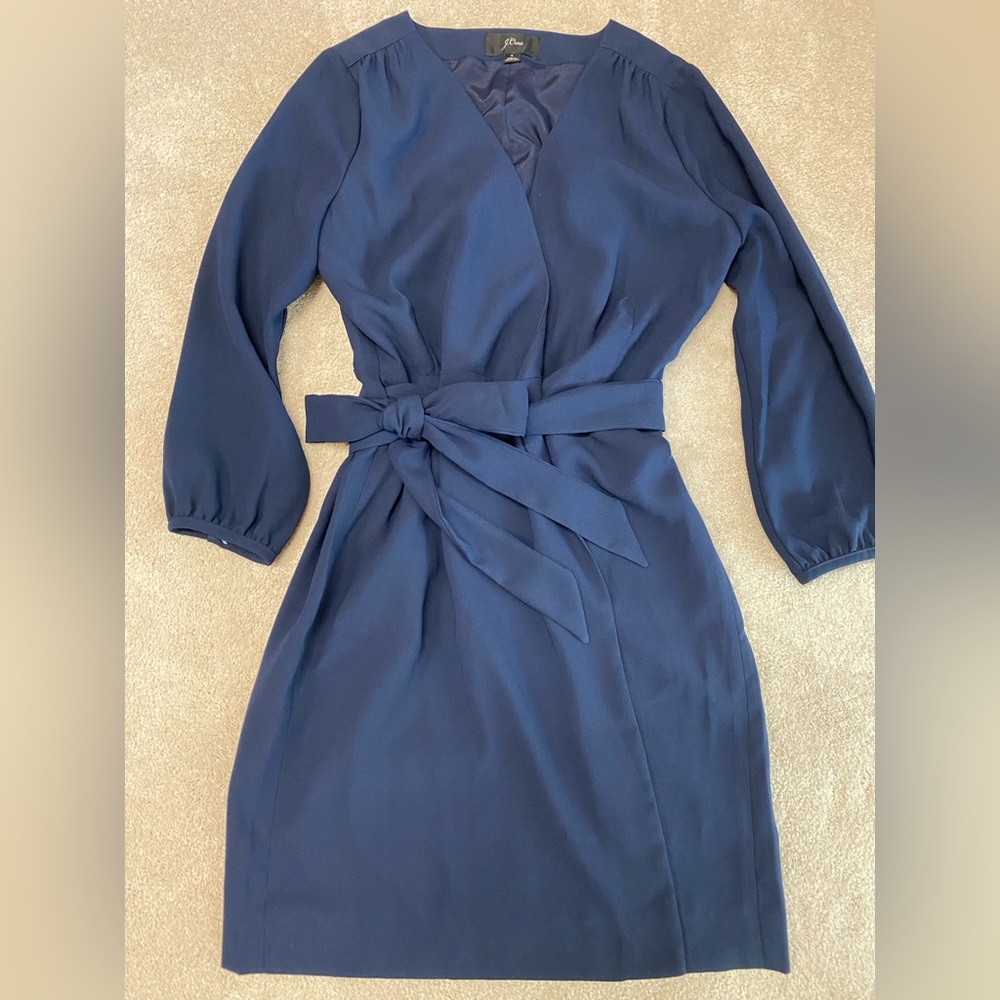 EEUC J Crew Navy wrap dress size 4